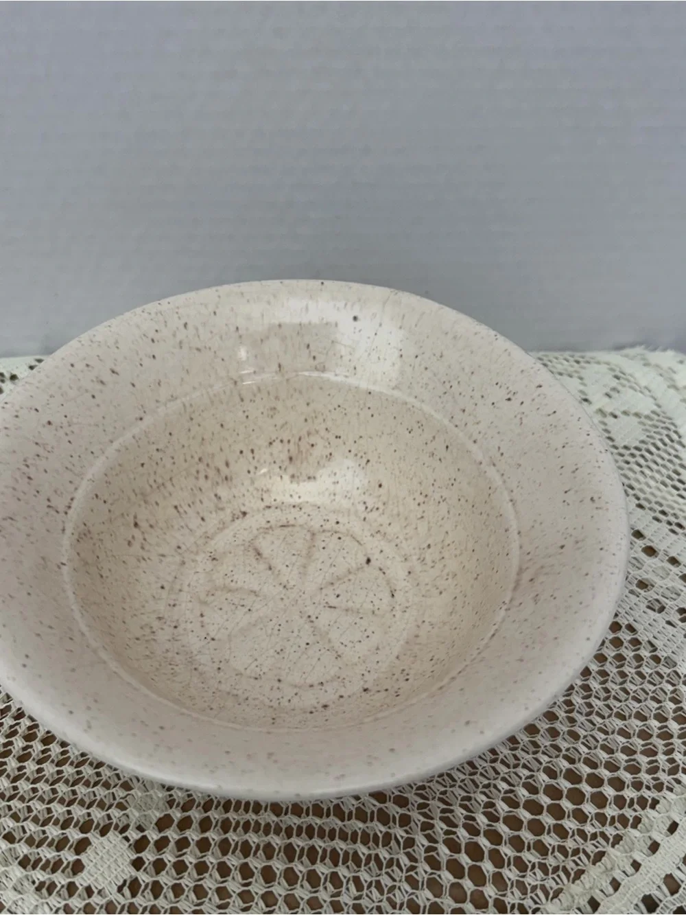 1970’s Doranne of California Pottery Bowl J 31 Pink Cream Speckled Relish Set